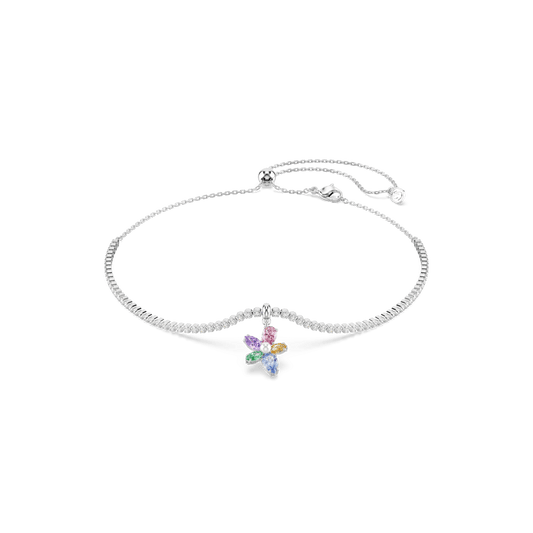 Ariana Grande x Swarovski choker, Mixed cuts, Flower, Multicolored, Rhodium plated 5749189