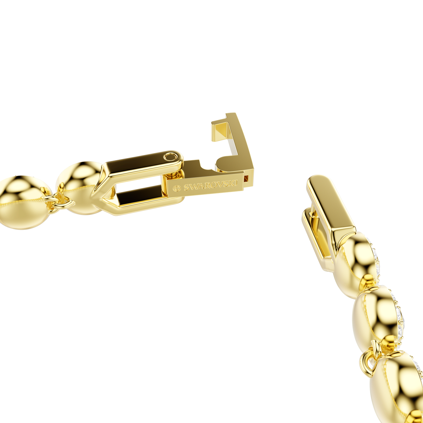 Una Angelic bracelet, Round cut, White, Gold-tone plated 5749386