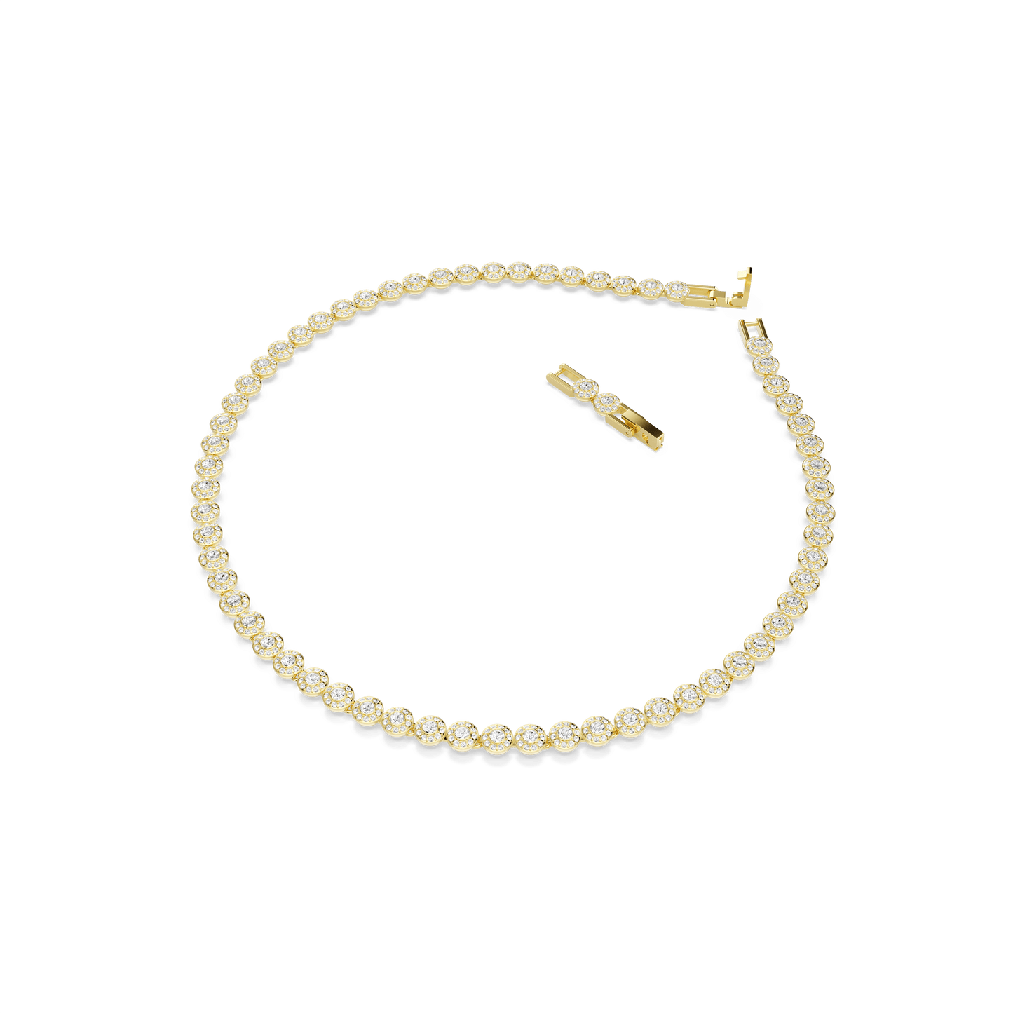 Una Angelic necklace, Round cut, Small, White, Gold-tone plated 5751560