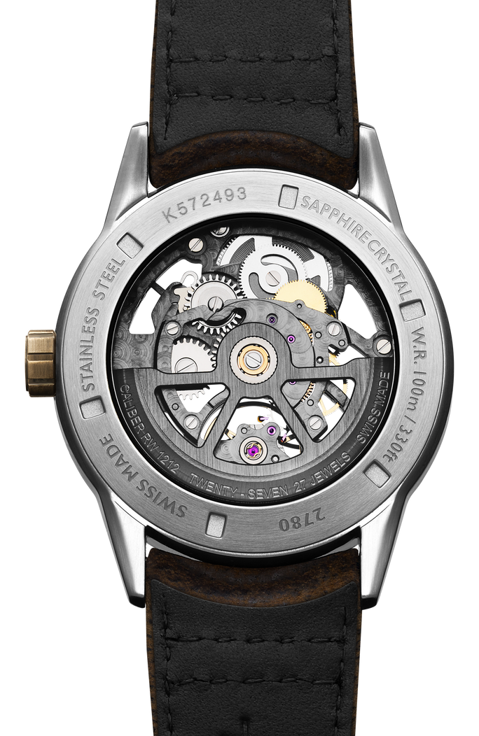 Freelancer Men's Skeleton RW1212 Bronze Leather Strap Watch, 42mm 2785-SBC-60000