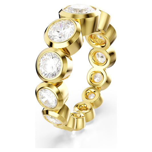 Imber ring Mixed round cuts, White, 18K gold finish