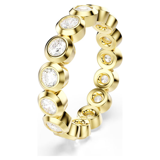 Imber ring Round cut, White, 18K gold finish