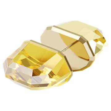 Lucent stud earring, Single, Yellow, Gold-tone plated