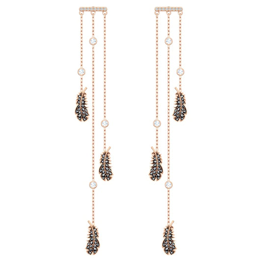 Swarovski Crystal Naughty Black and White Chandelier Earrings, Rose Gold-Tone 5497873