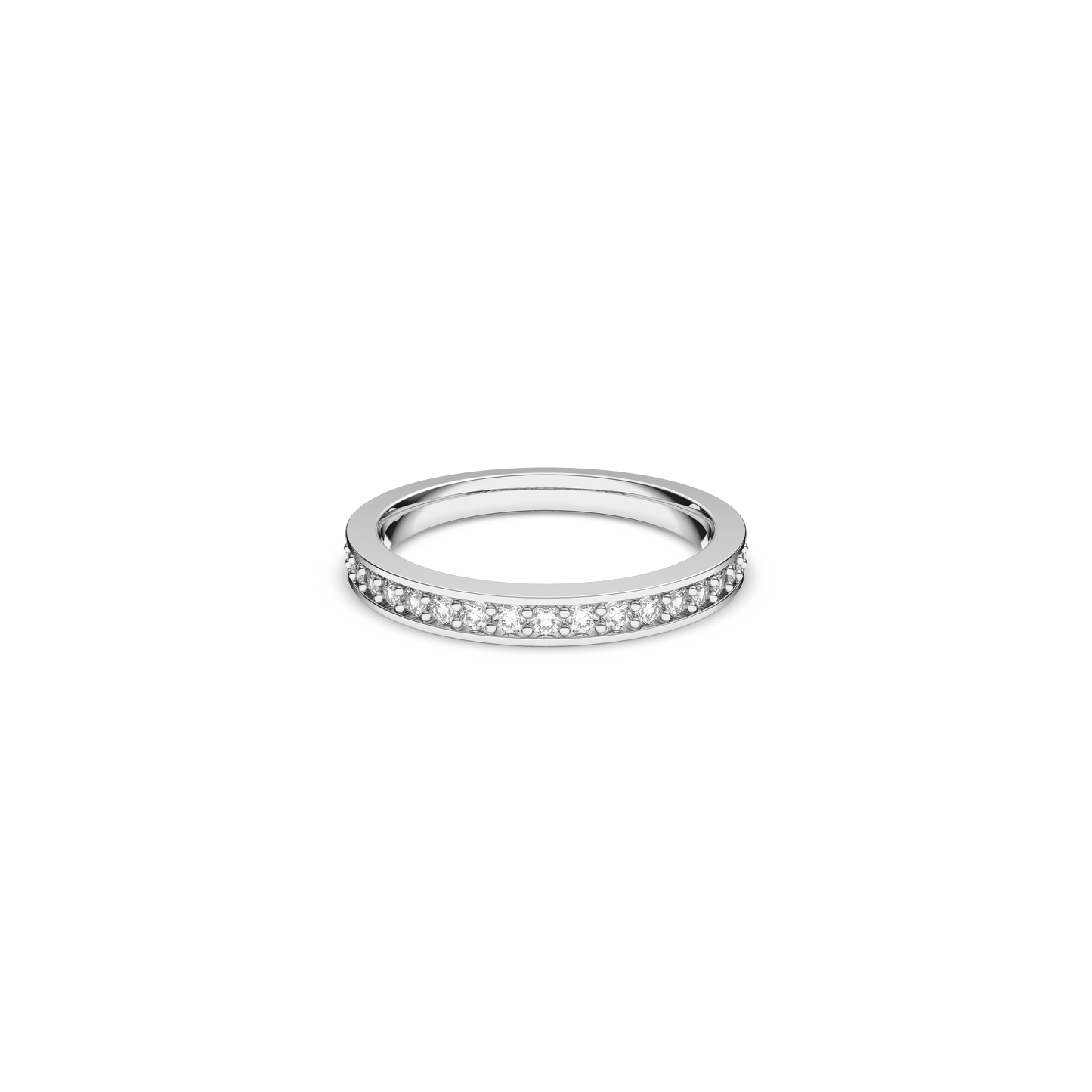 Matrix ring, White, Rhodium plated 1121069