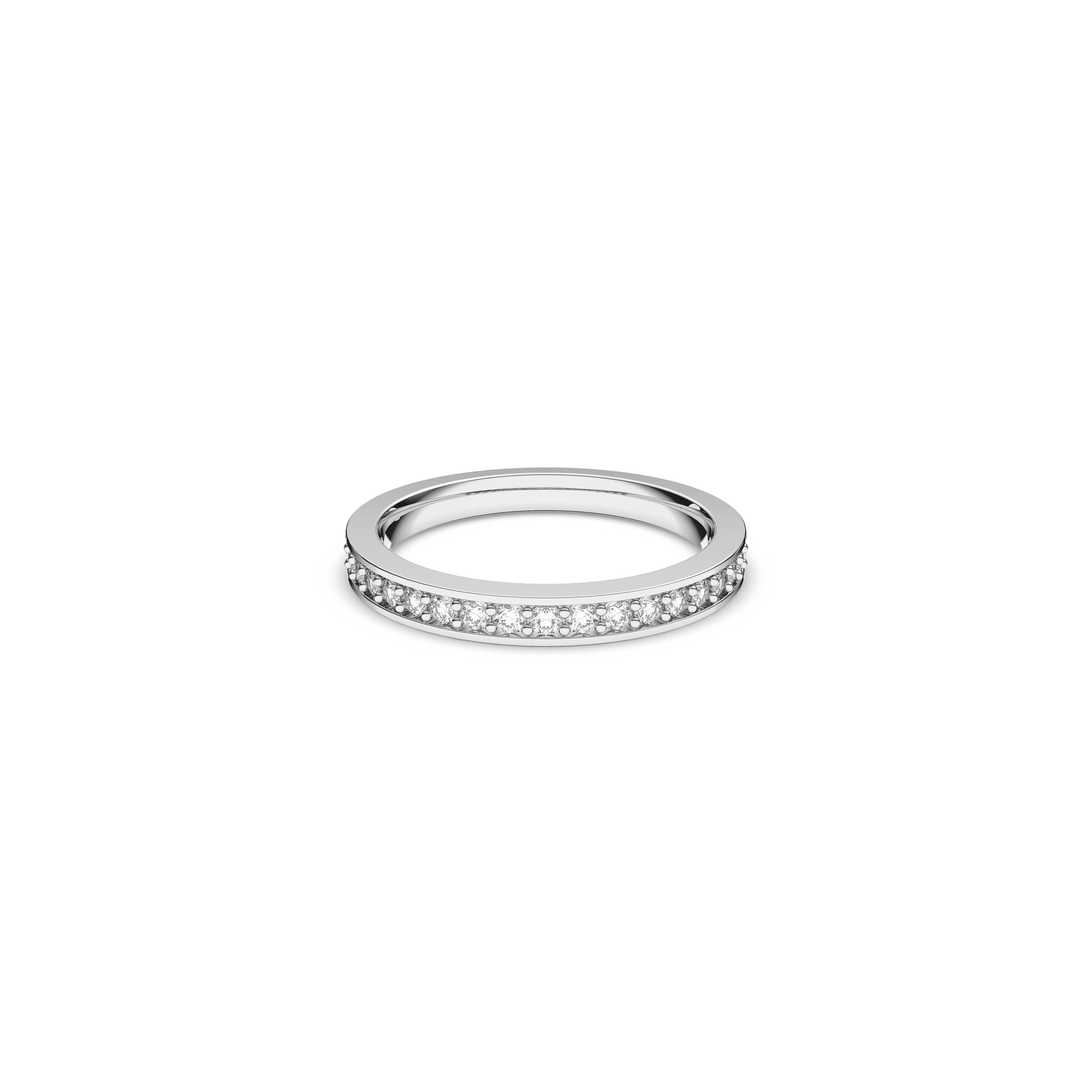 Matrix ring, White, Rhodium plated 1121069