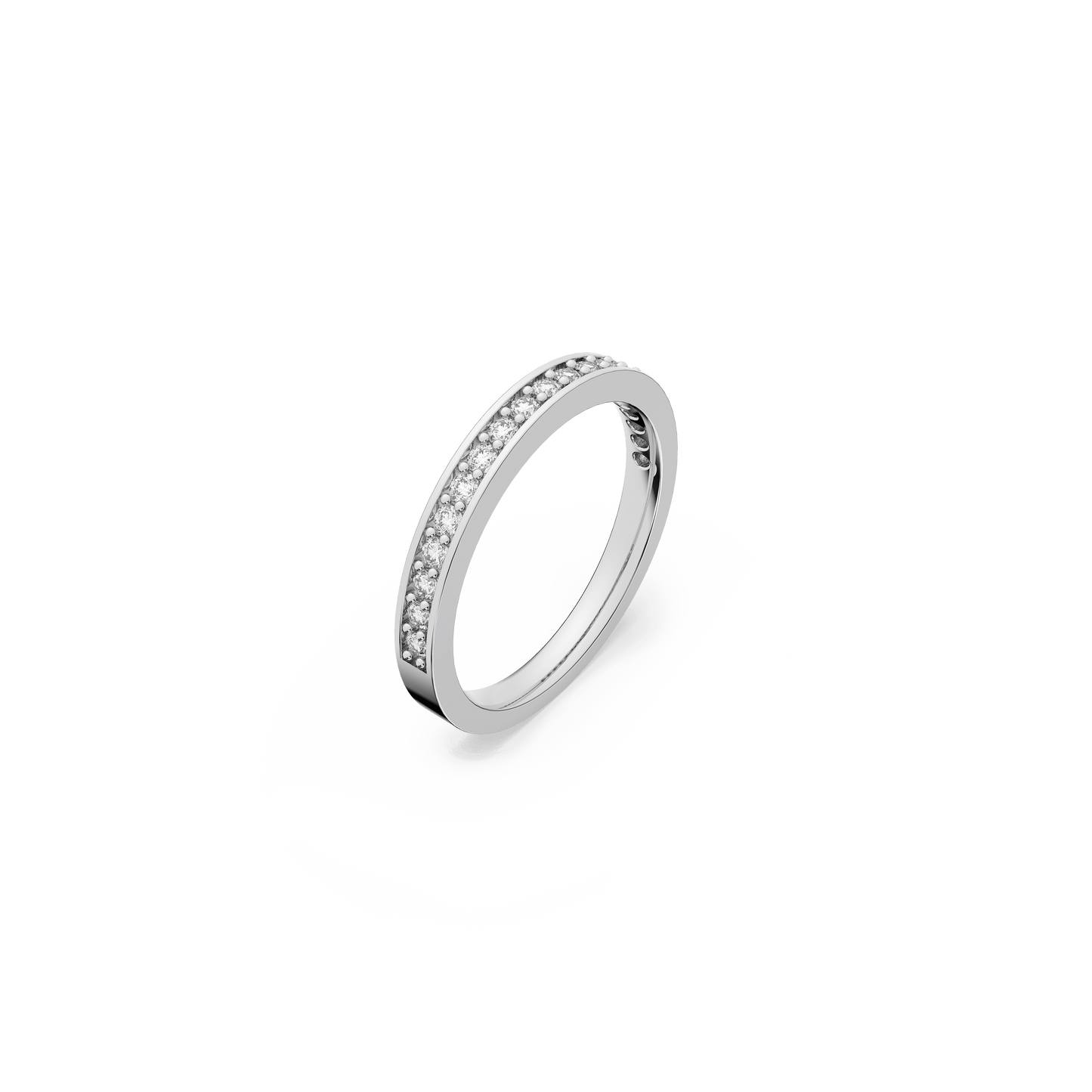 Matrix ring, White, Rhodium plated 1121069
