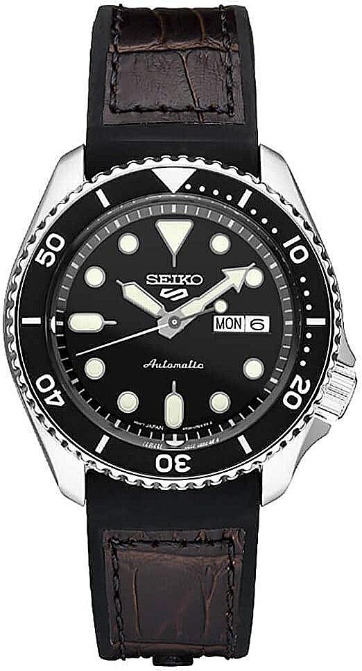 Men's Seiko 5 Sports Steel Black Automatic Watch SRPE21