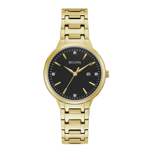 Women's Classic Collection Yellow Tone, Black Dial Watch 97P147