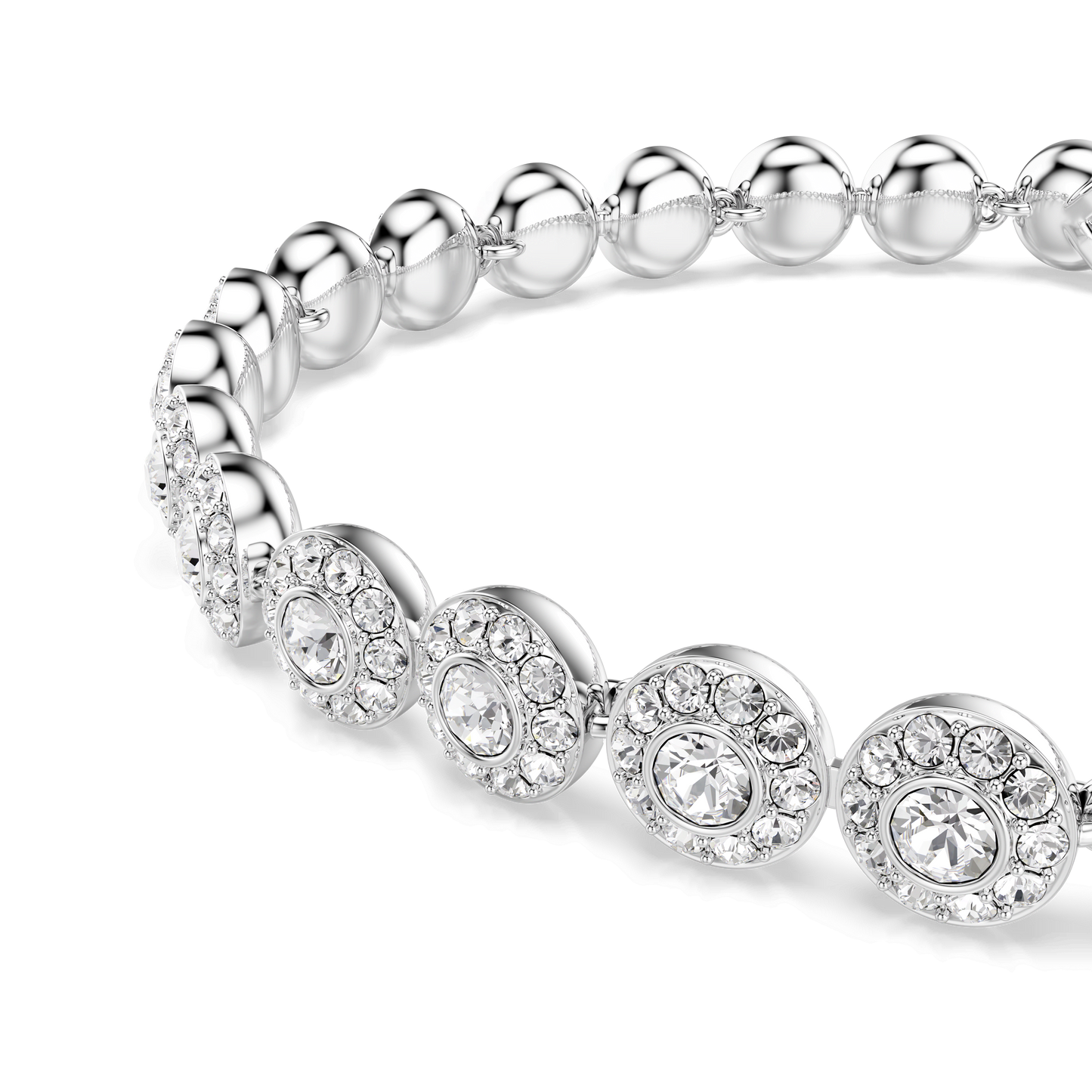 Una Angelic bracelet, Round cut, White, Rhodium plated 5071173