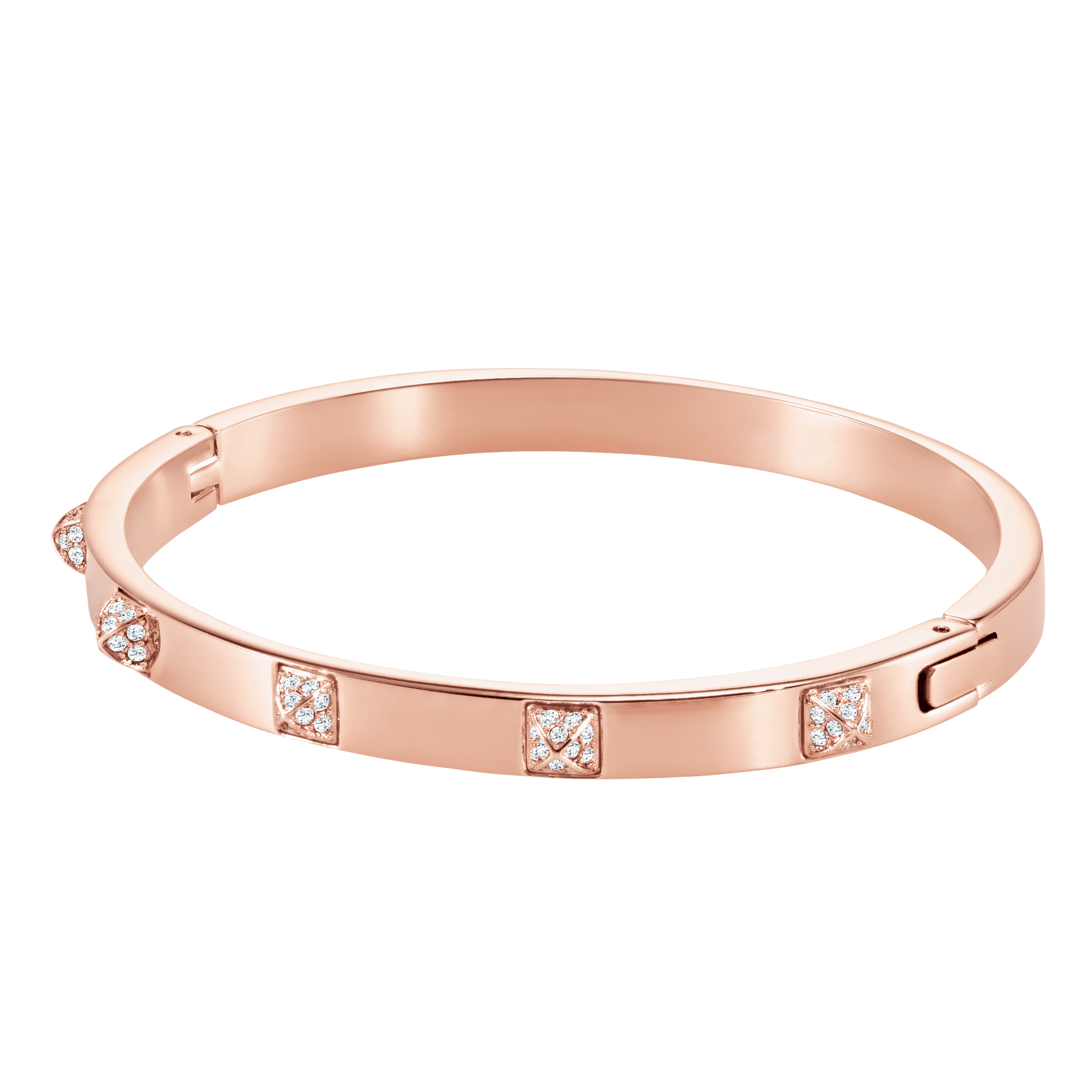 Dextera bangle, Pavé, White, Rose gold-tone plated 5098368