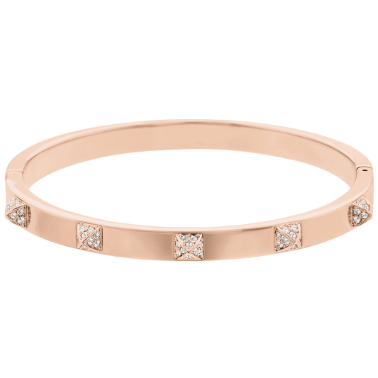 Dextera bangle, Pavé, White, Rose gold-tone plated 5098834