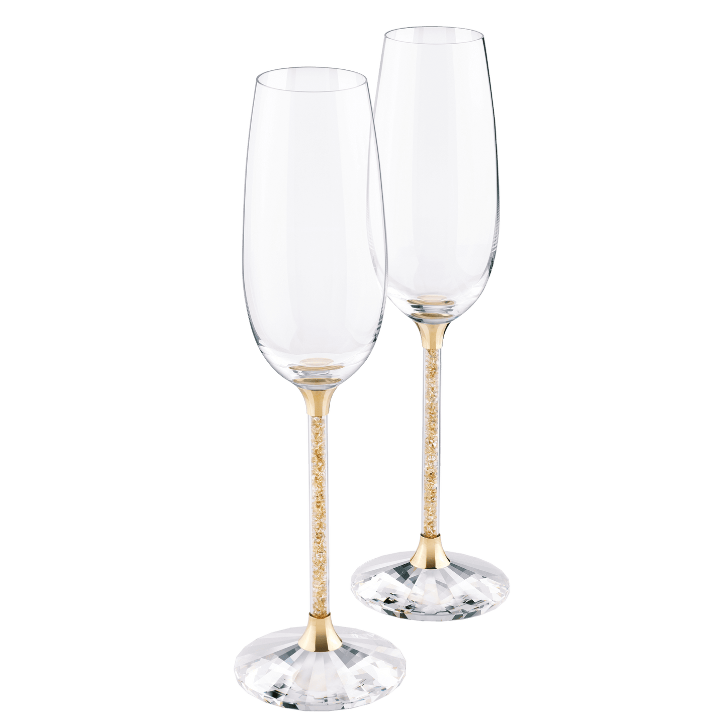 Crystalline Toasting Flutes , Gold Tone (Set of 2) 5102143