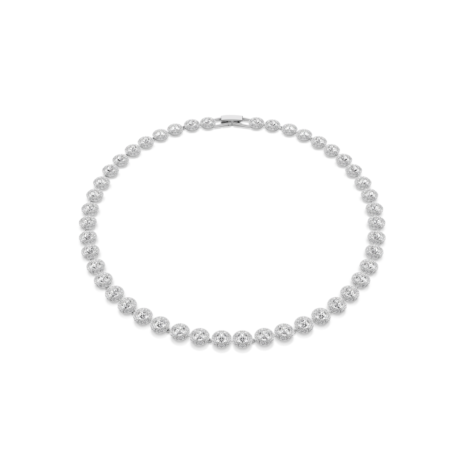 Una Angelic necklace, Round cut, Medium, White, Rhodium plated 5117703