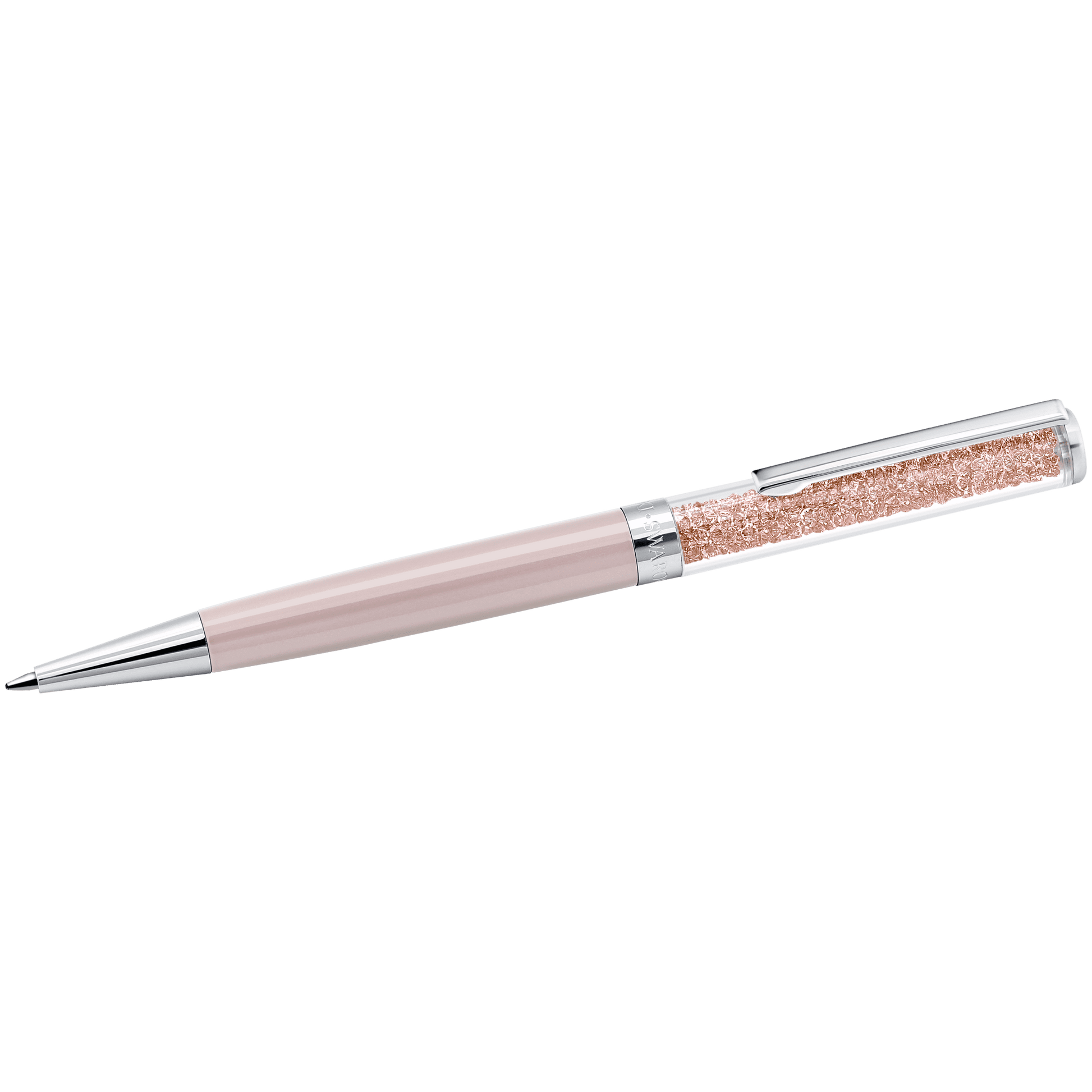 Crystalline ballpoint pen, Pink, Pink lacquered, Chrome plated 5224391