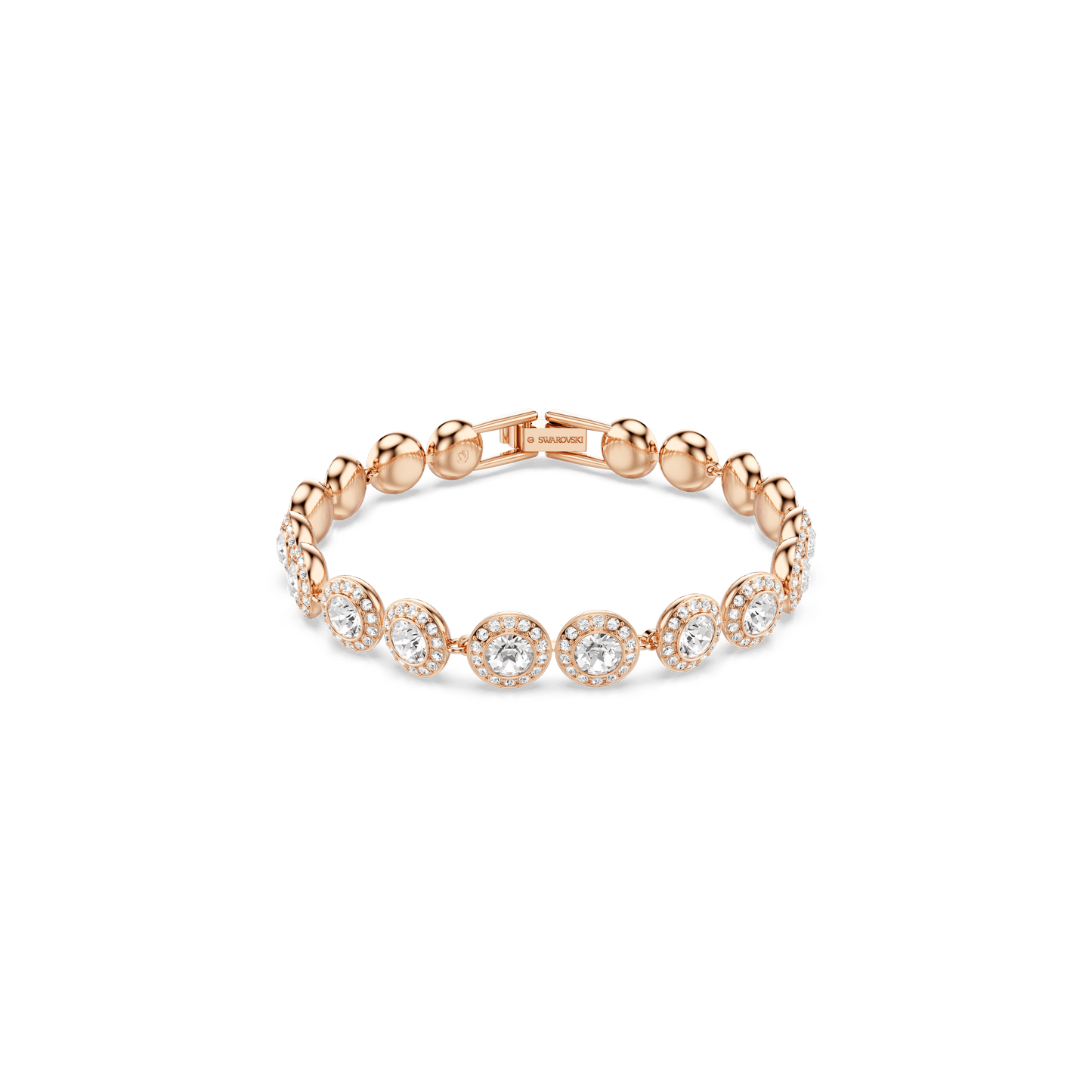 Una Angelic bracelet, Round cut, Pavé, Medium, White, Rose gold-tone plated 5240513
