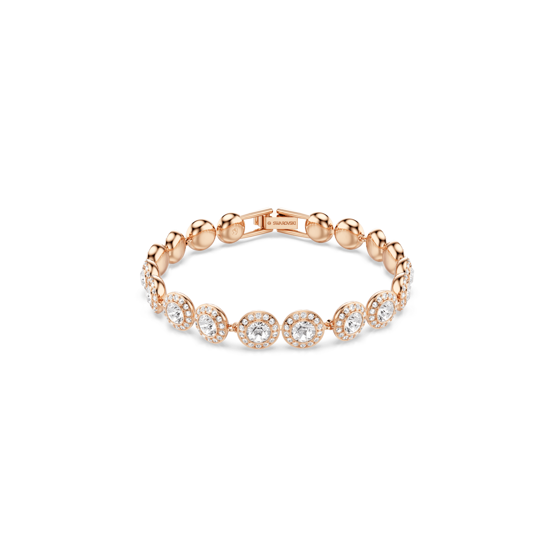 Una Angelic bracelet, Round cut, Pavé, Medium, White, Rose gold-tone plated 5240513