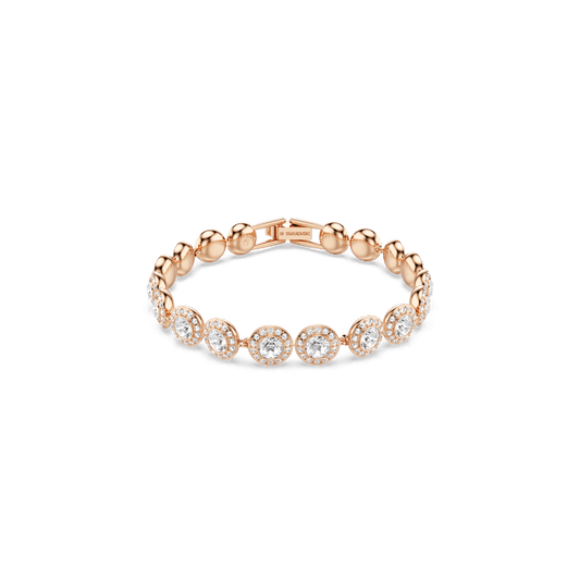 Una Angelic bracelet, Round cut, Pavé, Medium, White, Rose gold-tone plated 5240513