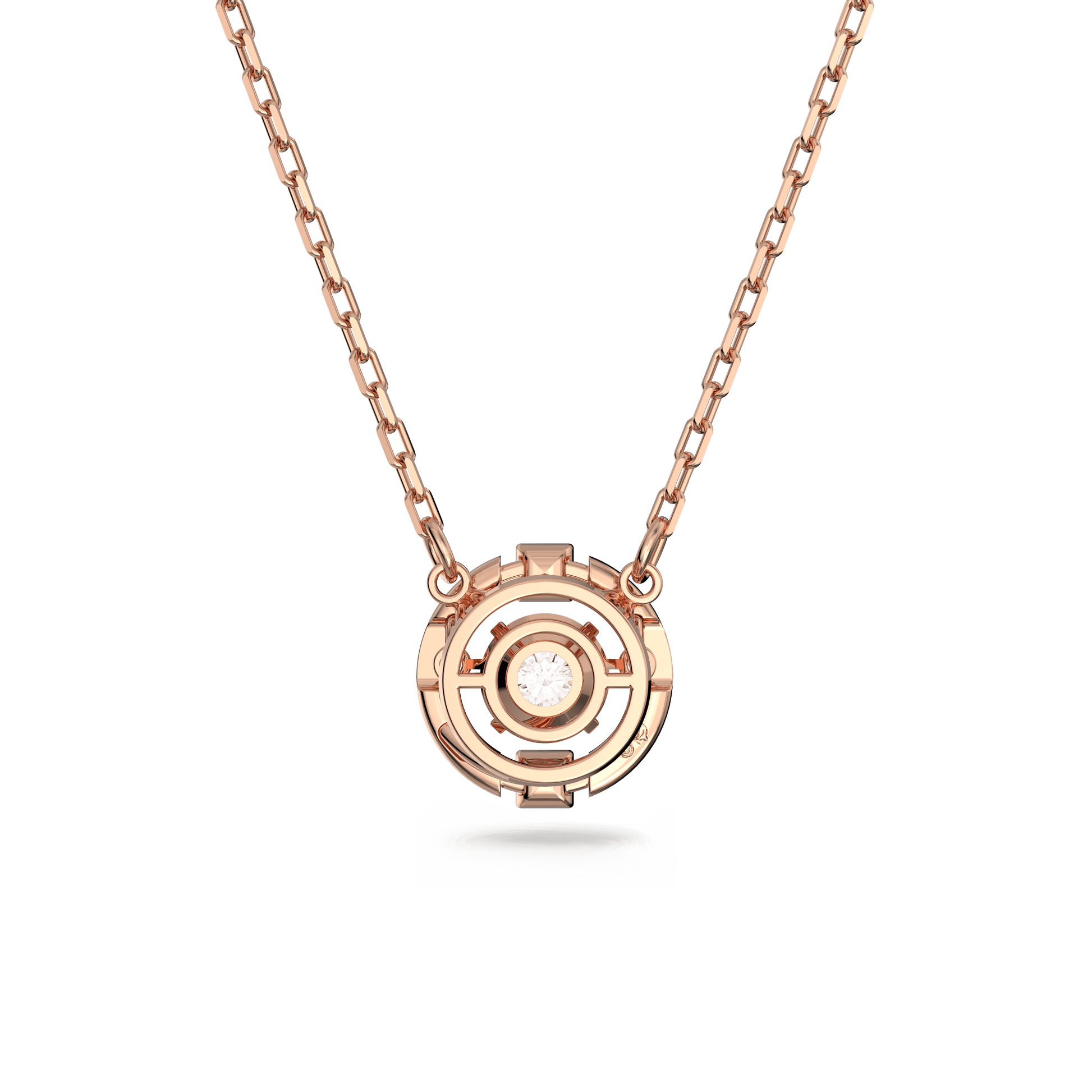 Una necklace, Round cut, White, Rose gold-tone plated 5272364