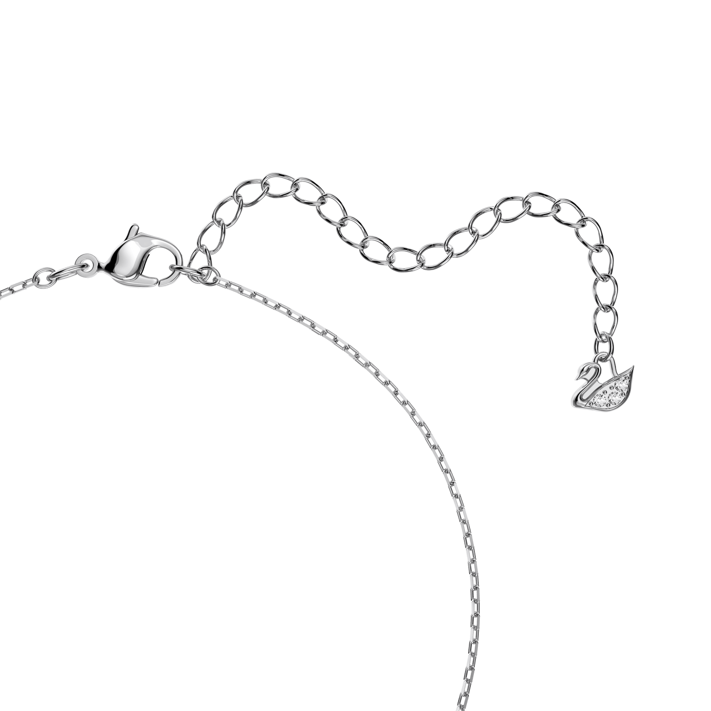 Una necklace, Round cut, White, Rhodium plated 5286137
