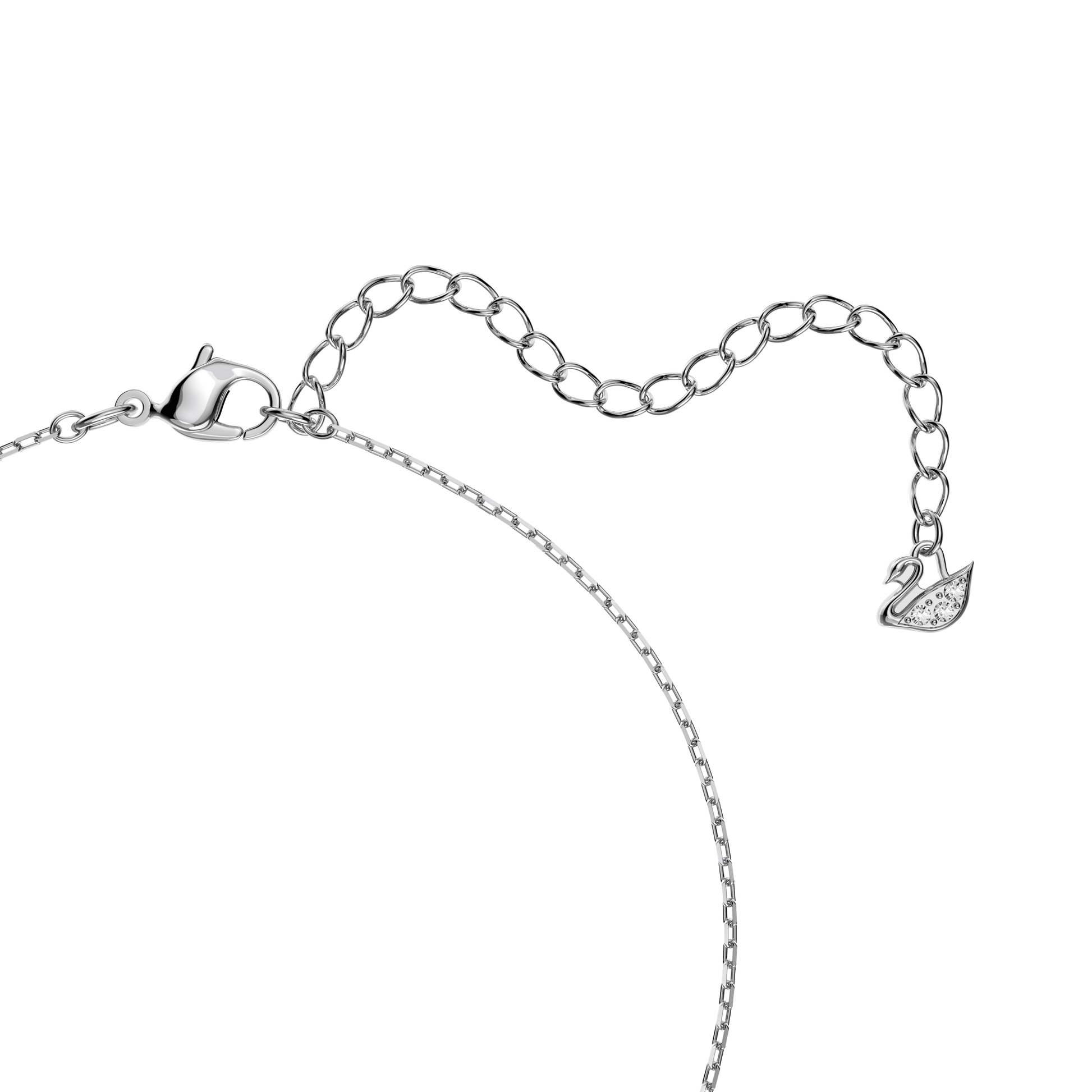 Una necklace, Round cut, White, Rhodium plated 5286137