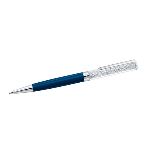 Crystalline ballpoint pen, Blue, Blue lacquered, Chrome plated 5351068