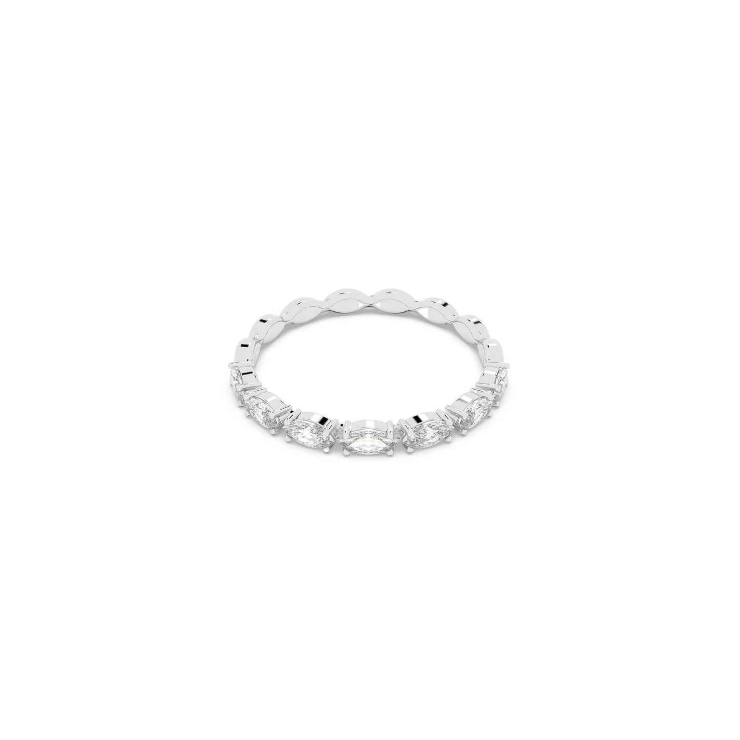 Matrix Vittore ring, Marquise cut, White, Rhodium plated 5366577
