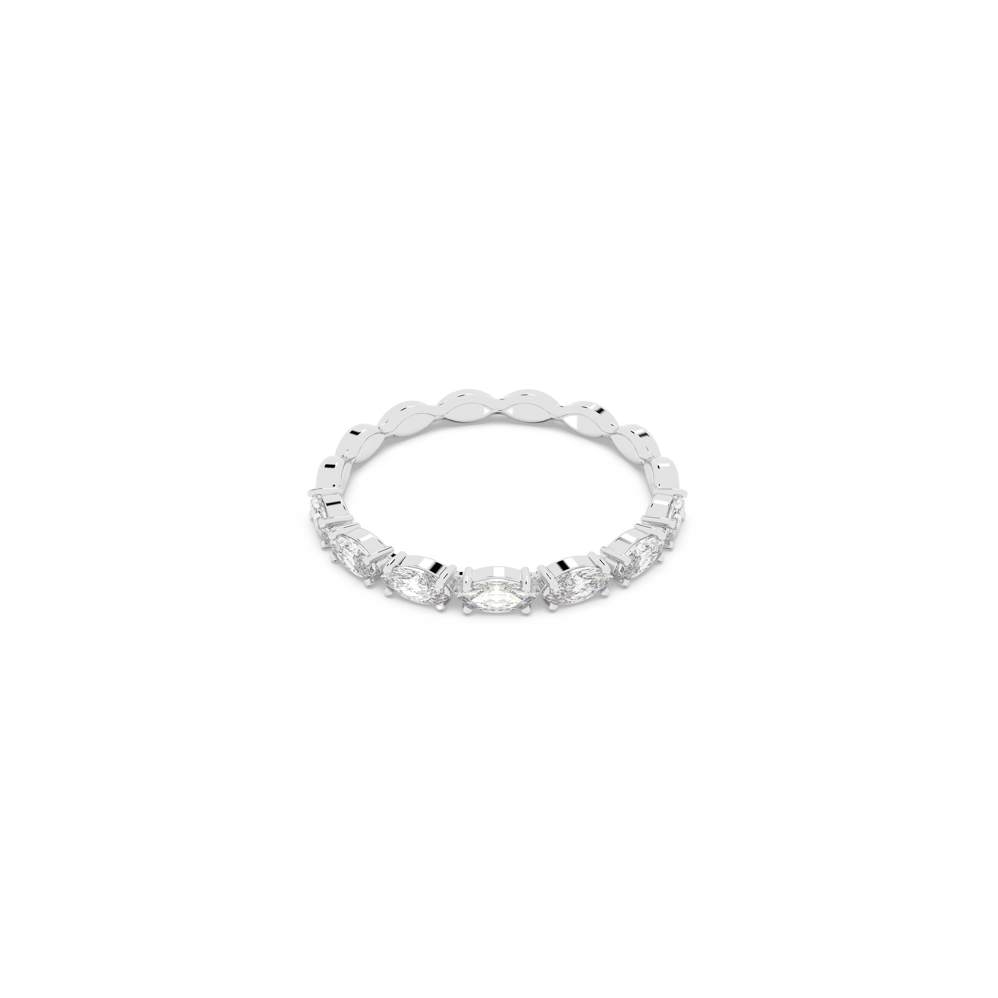 Matrix Vittore ring, Marquise cut, White, Rhodium plated 5366577