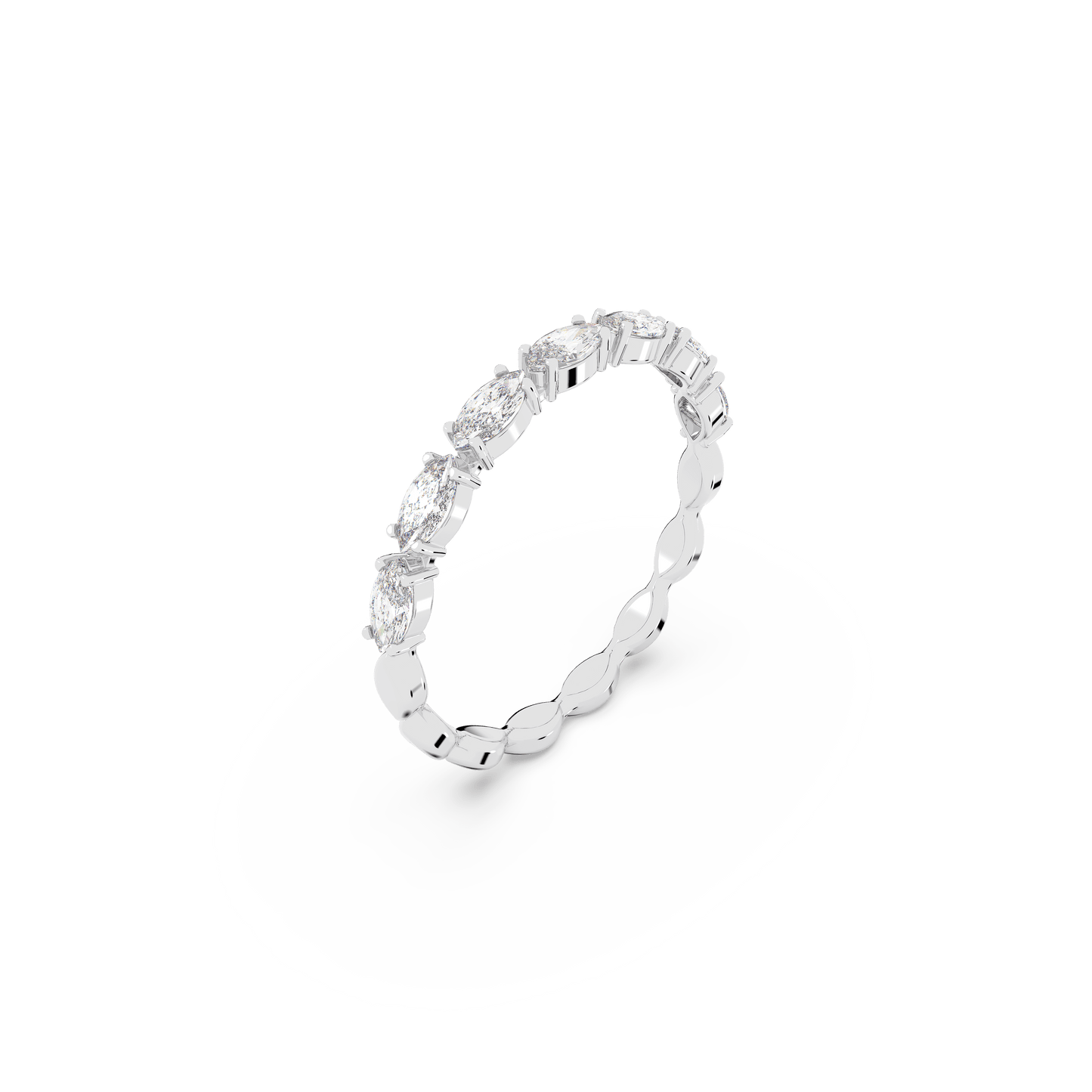 Matrix Vittore ring, Marquise cut, White, Rhodium plated 5366577