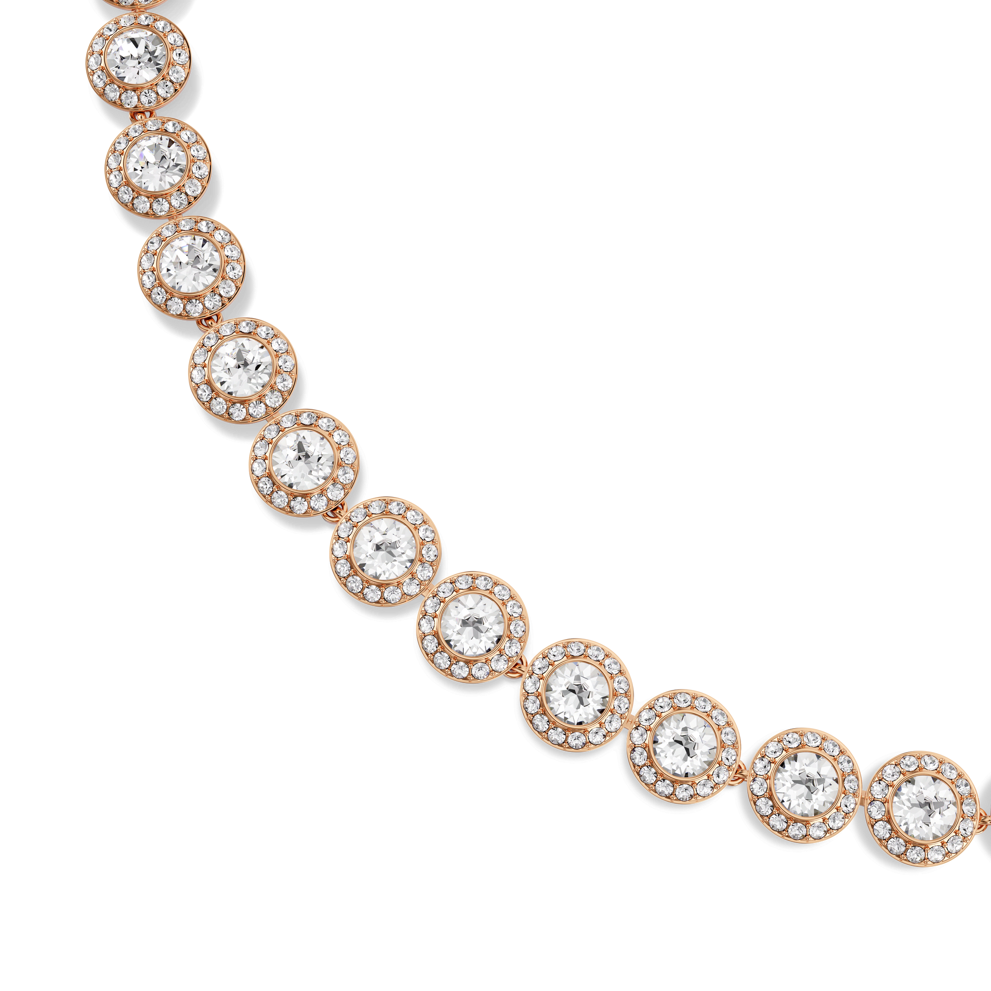 Una Angelic necklace, Round cut, Medium, White, Rose gold-tone plated 5367845