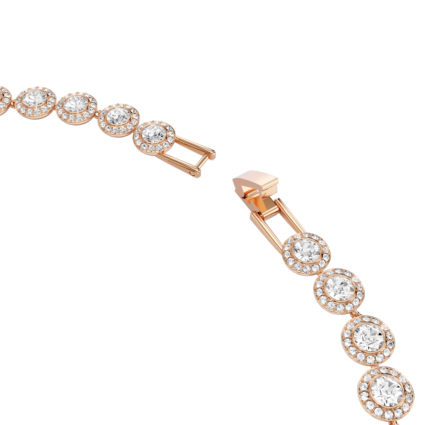 Una Angelic necklace, Round cut, Medium, White, Rose gold-tone plated 5367845