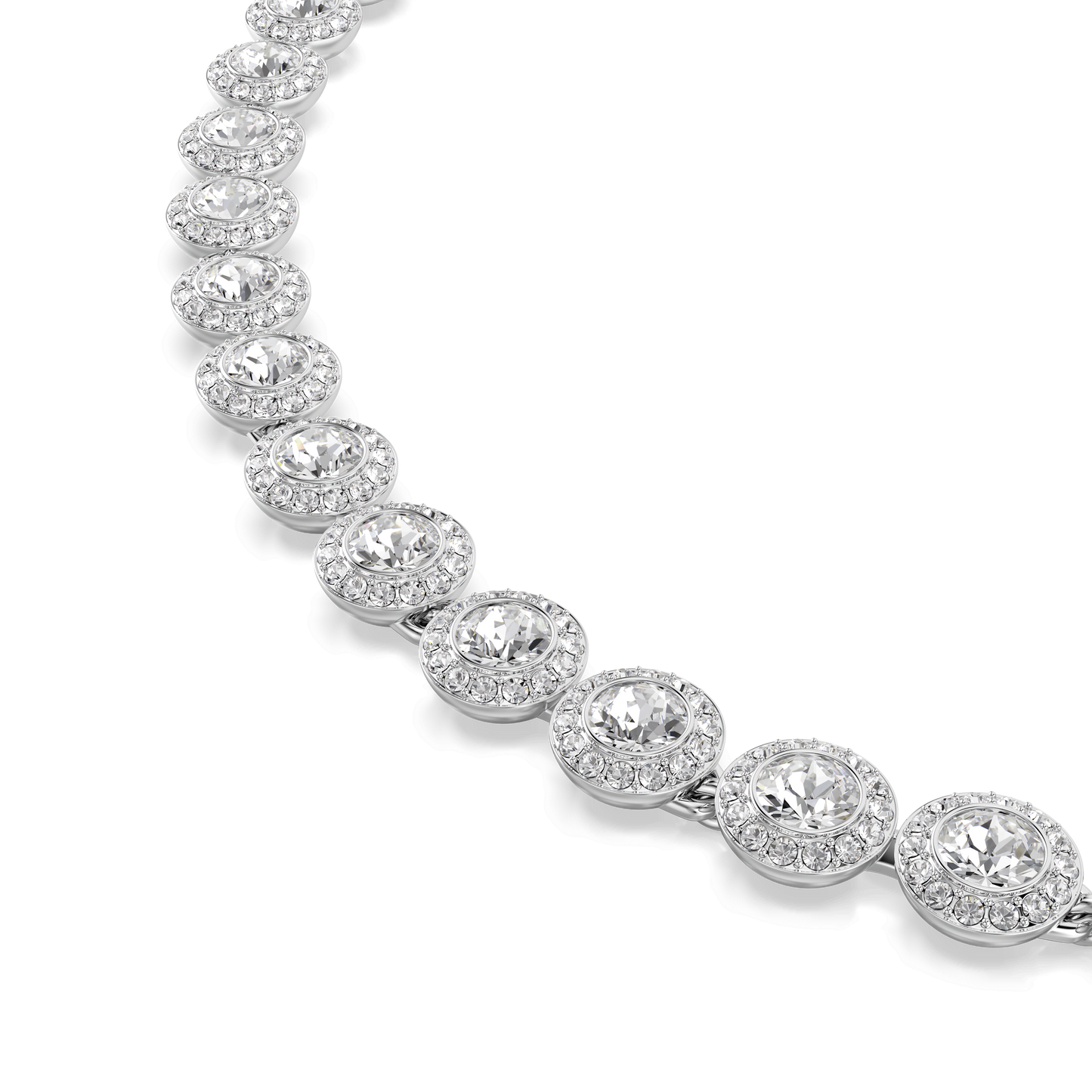 Una Angelic set, Set (3), Round cut, White, Rhodium plated 5367853