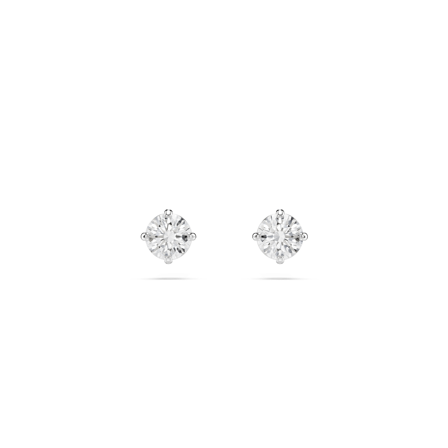 Stilla Attract stud earrings, Round cut, White, Rhodium plated 5408436