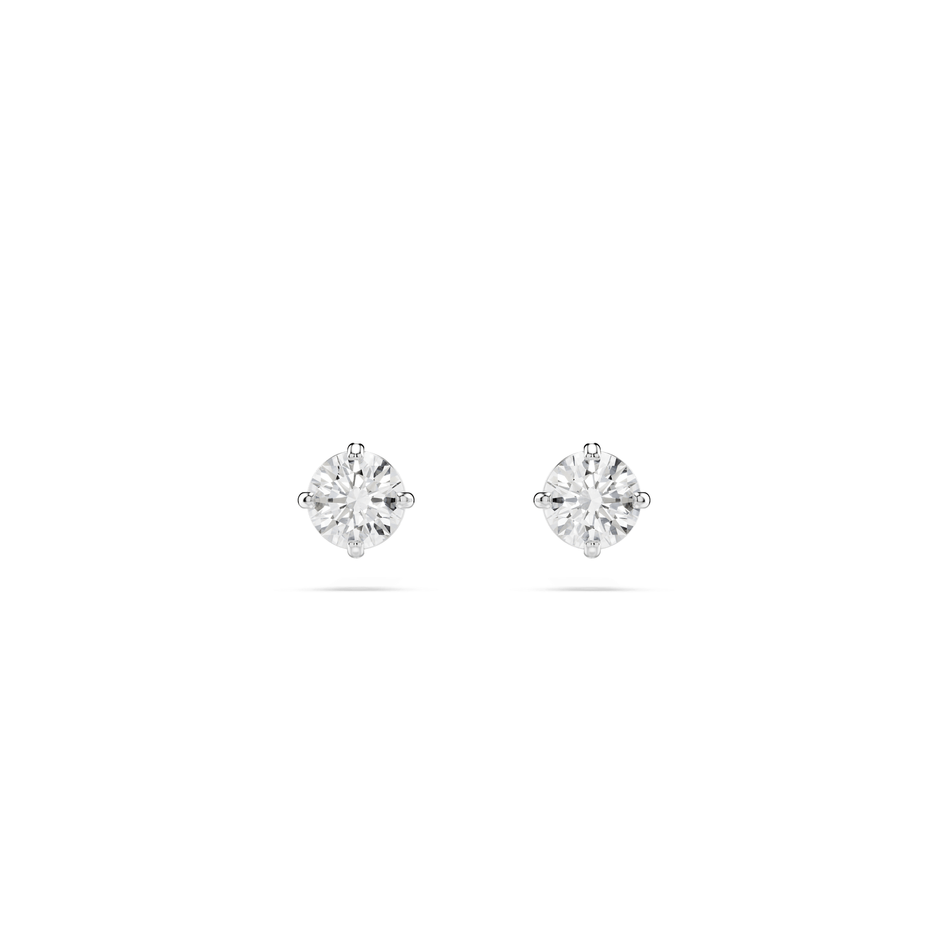 Stilla Attract stud earrings, Round cut, White, Rhodium plated 5408436