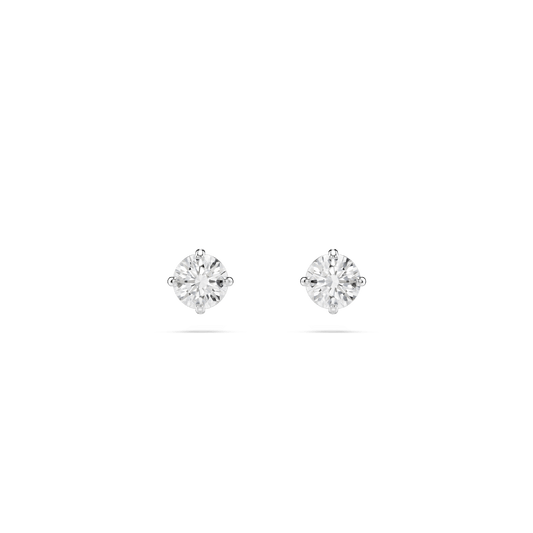 Stilla Attract stud earrings, Round cut, White, Rhodium plated 5408436