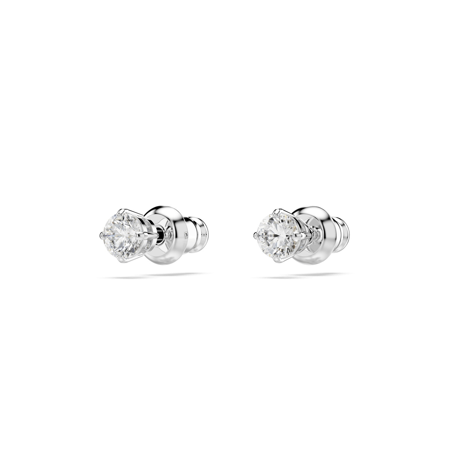 Stilla Attract stud earrings, Round cut, White, Rhodium plated 5408436