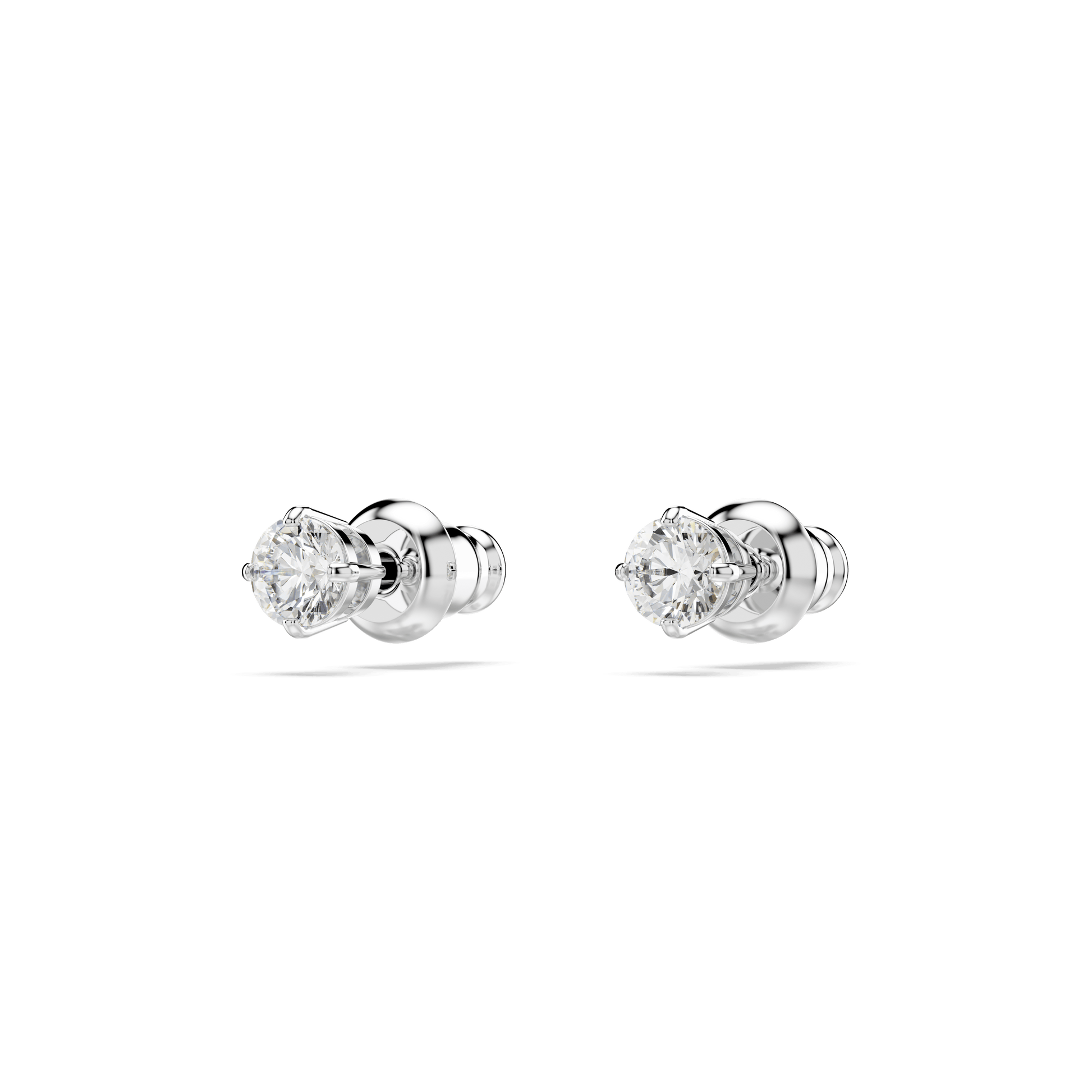 Stilla Attract stud earrings, Round cut, White, Rhodium plated 5408436