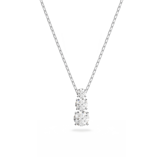 Stilla Attract pendant, Round cut, White, Rhodium plated 5414970