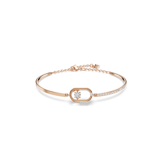 Una bracelet, Round cut, Oval shape, White, Rose gold-tone plated 5472382