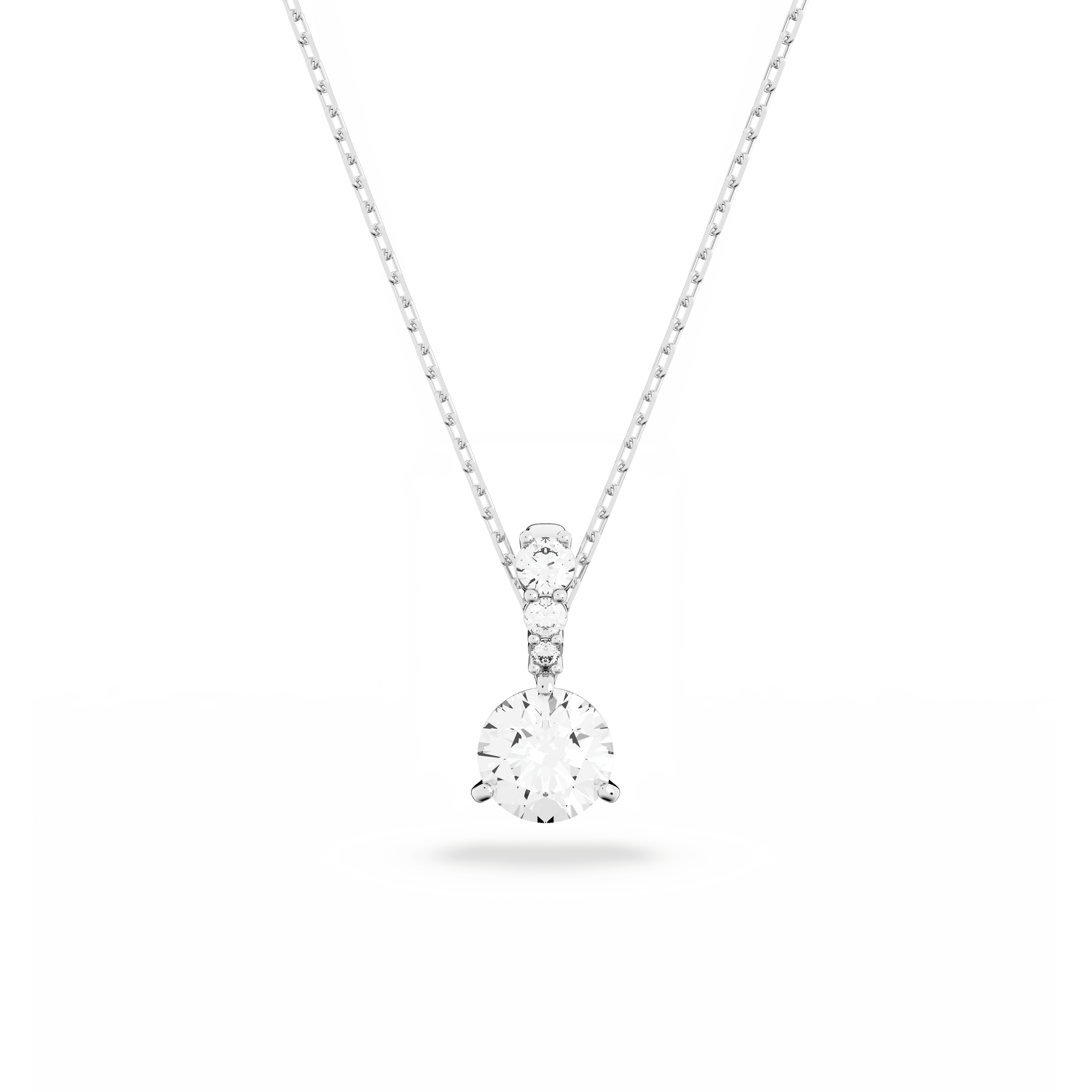 Stilla pendant, Round cut, White, Rhodium plated 5472635