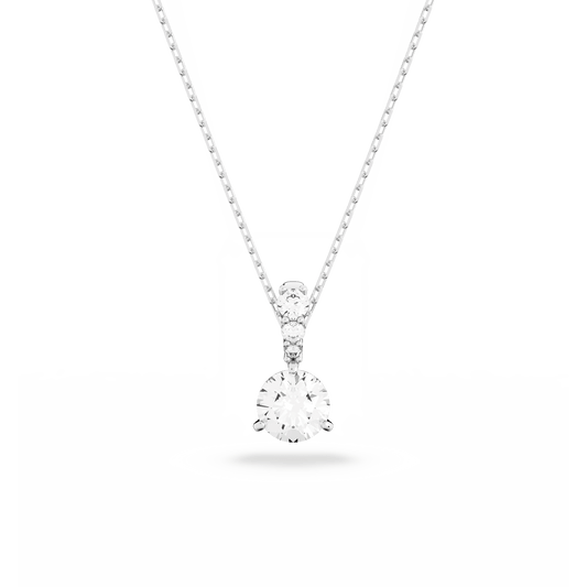 Stilla pendant, Round cut, White, Rhodium plated 5472635