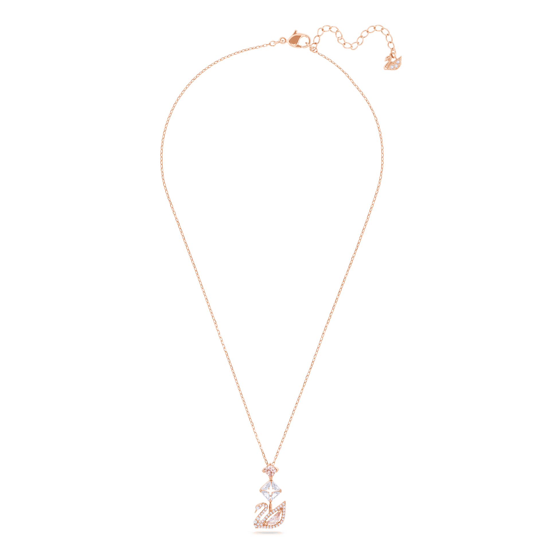 Swan necklace, Swan, Pink, Rose gold-tone plated 5473024