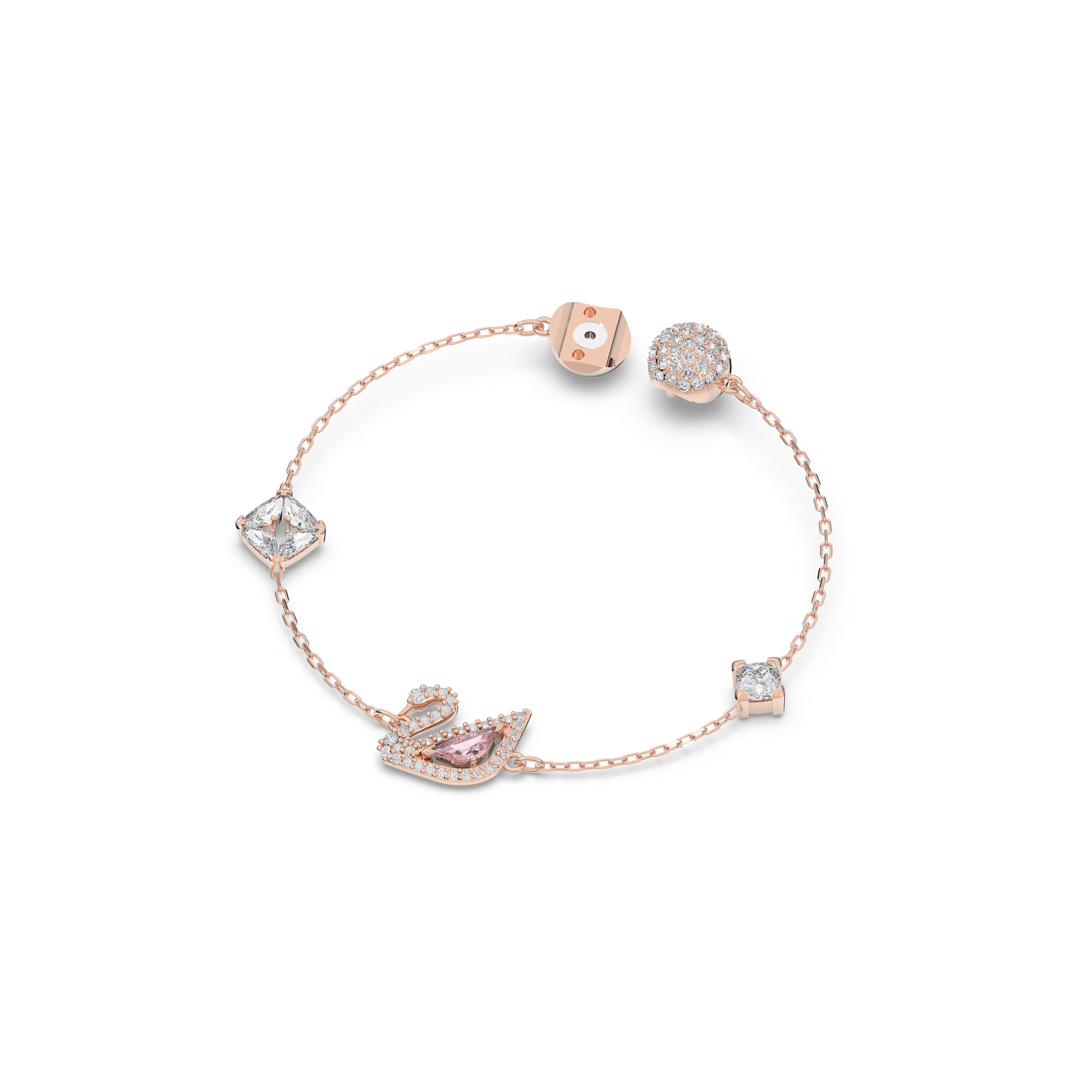 Swan bracelet, Swan, Pink, Rose gold-tone plated 5485877