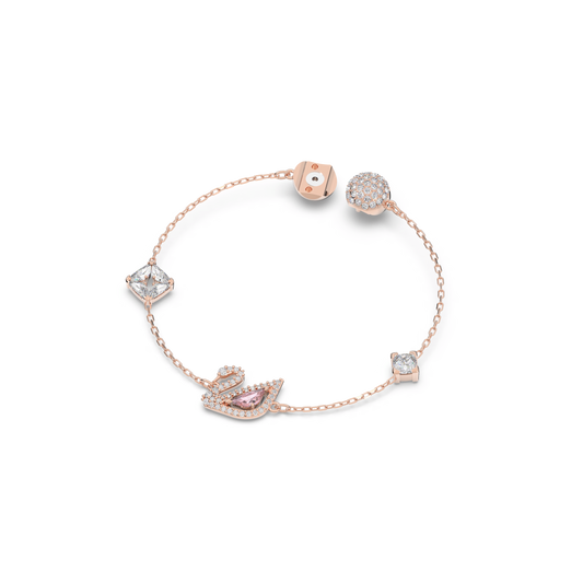 Swan bracelet, Swan, Pink, Rose gold-tone plated 5485877