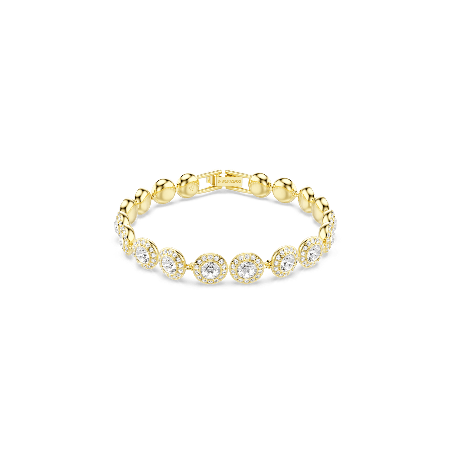Una Angelic bracelet, Round cut, Pavé, Medium, White, Gold-tone plated 5505469