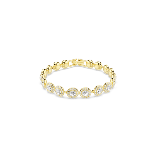 Una Angelic bracelet, Round cut, Pavé, Medium, White, Gold-tone plated 5505469