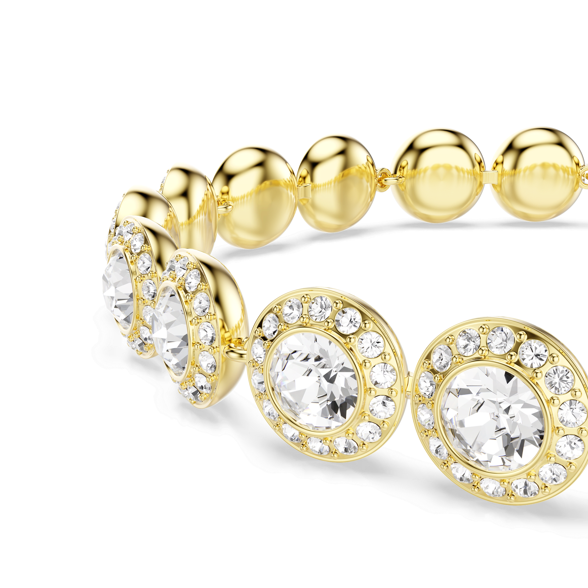 Una Angelic bracelet, Round cut, Pavé, Medium, White, Gold-tone plated 5505469