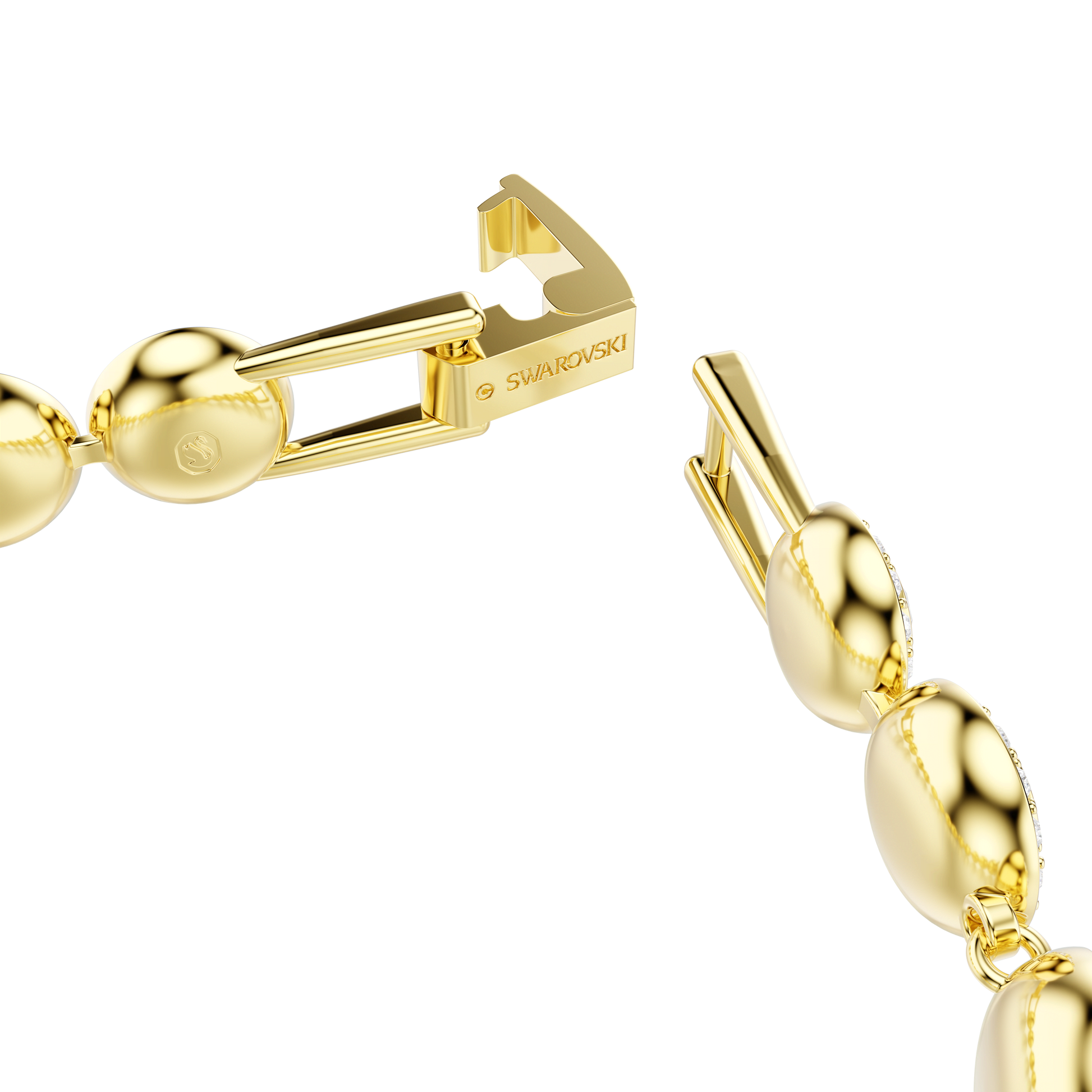 Una Angelic bracelet, Round cut, Pavé, Medium, White, Gold-tone plated 5505469