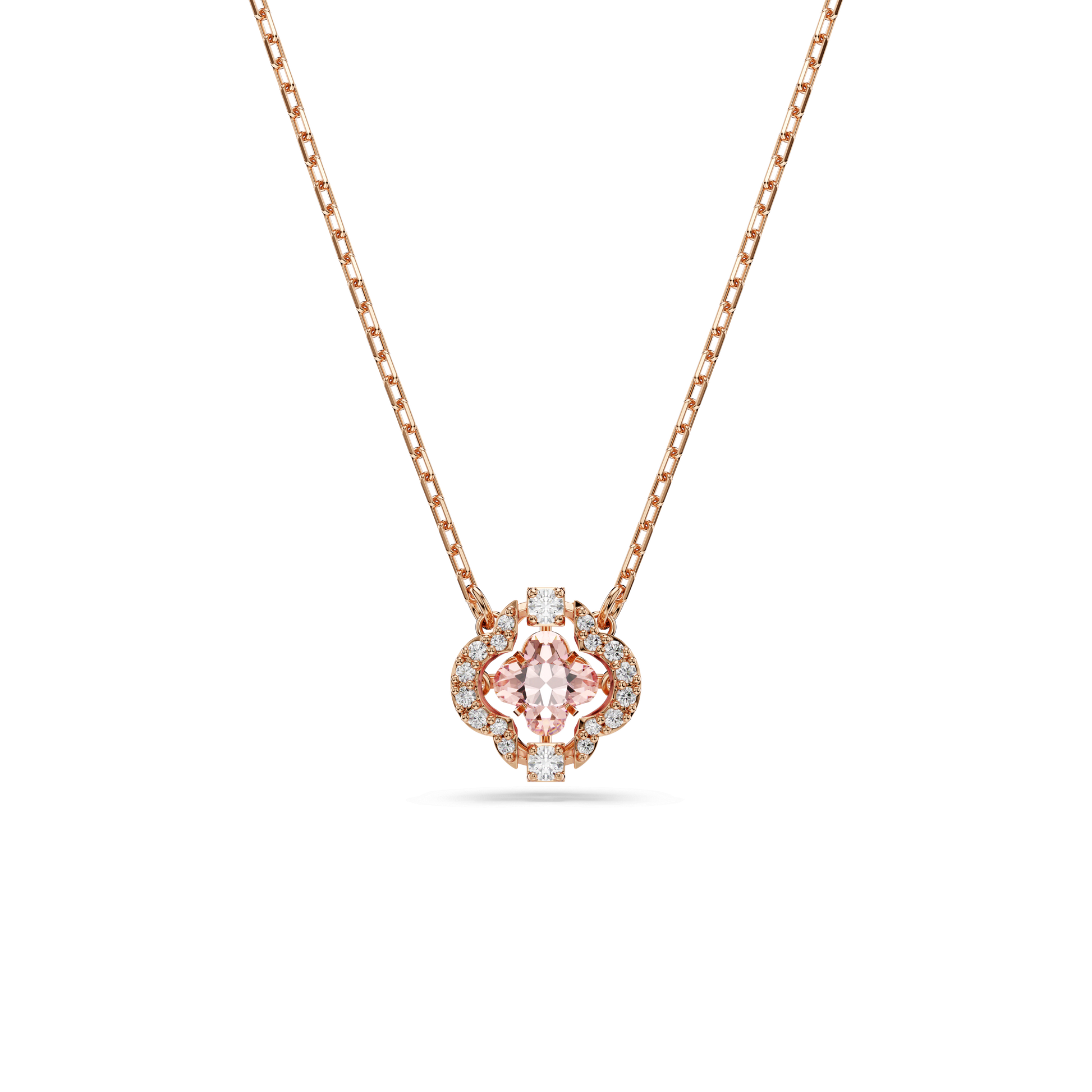 Una necklace, Clover, Pink, Rose gold-tone plated 5514488