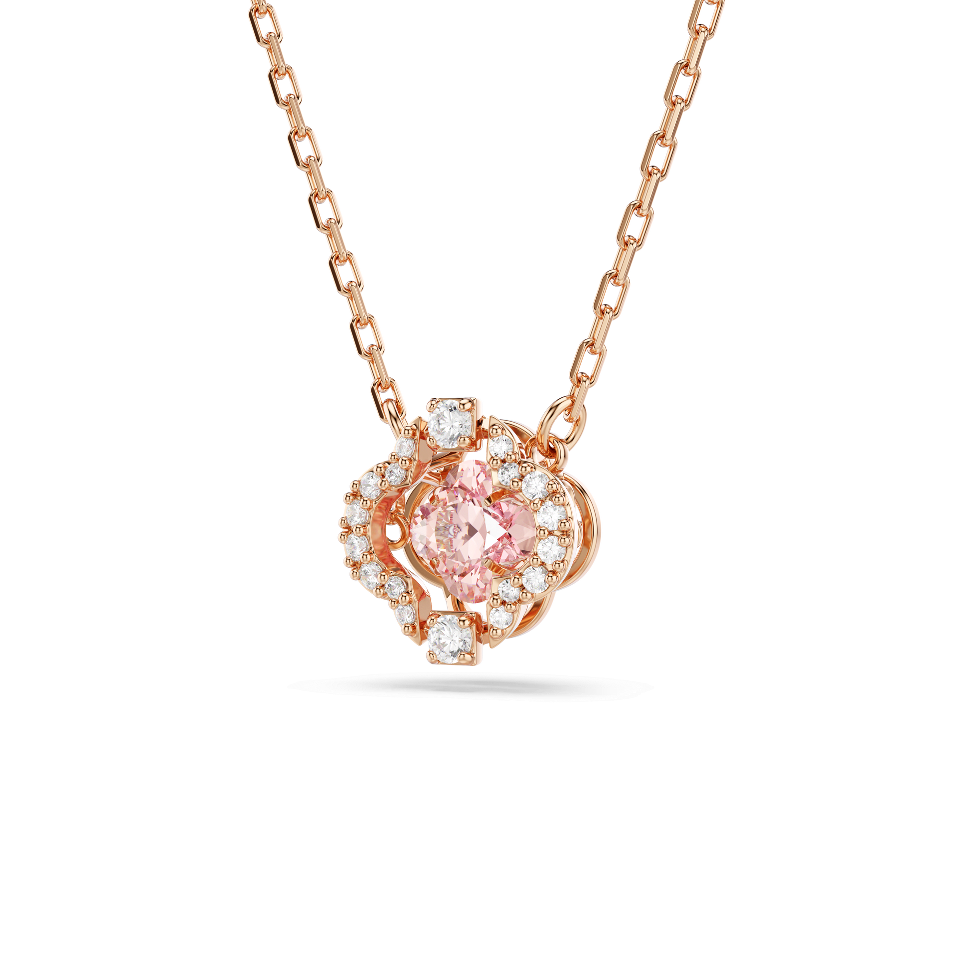 Una necklace, Clover, Pink, Rose gold-tone plated 5514488